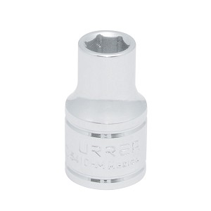 URREA 1/2" Drive Chrome Standard Socket, 6 Point 10 mm 