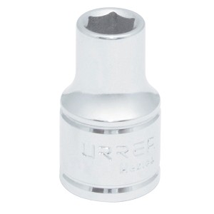 URREA 1/2" Drive Chrome Standard Socket, 6 Point 3/8" 