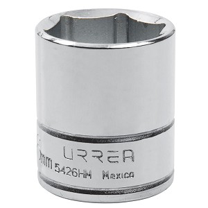 URREA 1/2" Drive Chrome Standard Socket, 6 Point 26 mm 