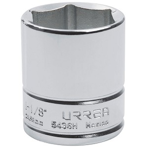 URREA 1/2" Drive Chrome Standard Socket, 6 Point 1-1/8" 