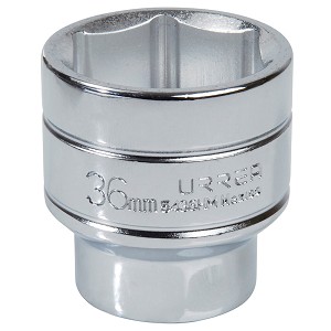 URREA 1/2" Drive Chrome Standard Socket, 6 Point 36 mm 