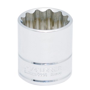 URREA 1/2" Drive Chrome Standard Socket, 12 Point 1-1/4" 