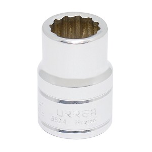 URREA 3/" Drive Chrome Standard Socket, 12 Point 3/" 