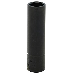 URREA 1/4" Drive Black Deep Impact Socket, 6 Point 14 mm 