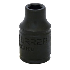 URREA 1/4" Drive Black Standard Impact Socket, 6 Point 8 mm 