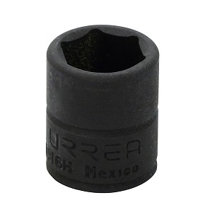URREA 1/4" Drive Black Standard Impact Socket, 6 Point 1/2" 
