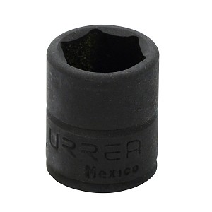 URREA 1/4" Drive Black Standard Impact Socket, 6 Point 5/8" 