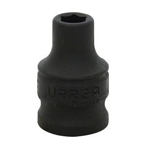 URREA 3/8" Drive Black Standard Impact Socket, 6 Point 1/4" 