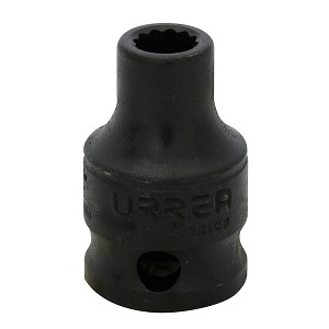 URREA 3/8" Drive Black Standard Impact Socket, 12 Point 7/16" 