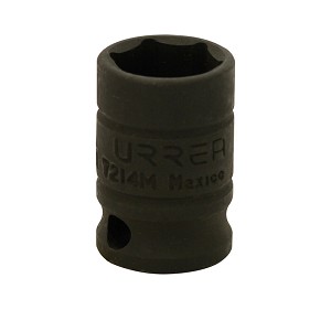 URREA 3/8" Drive Black Standard Impact Socket, 6 Point 14 mm 