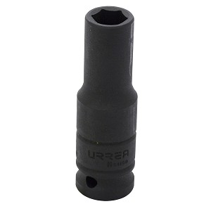 URREA 1/2" Drive Black Deep Impact Socket, 6 Point 3/8" 