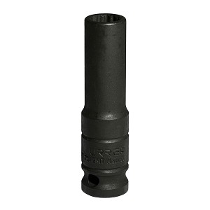 URREA 1/2" Drive Black Deep Impact Socket, 12 Point 12 mm 