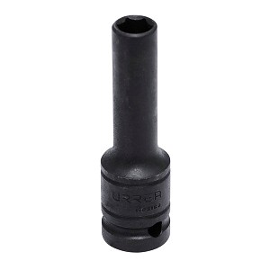 URREA 1/2" Drive Black Deep Impact Socket, 6 Point 13 mm 