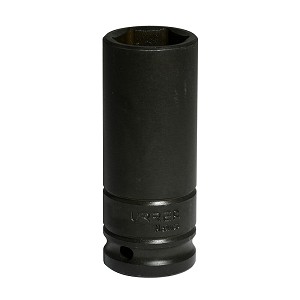 URREA 1/2" Drive Black Deep Impact Socket, 6 Point 22 mm 