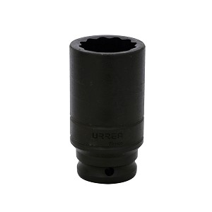 URREA 1/2" Drive Black Deep Impact Socket, 12 Point 23 mm 