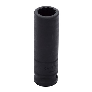 URREA 1/2" Drive Black Deep Impact Socket, 12 Point 15/16" 