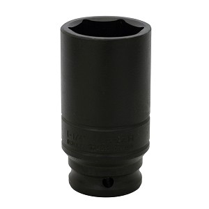 URREA 1/2" Drive Black Deep Impact Socket, 6 Point 1-1/4" 