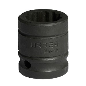 URREA 1/2" Drive Black Standard Impact Socket, 12 Point 21 mm 