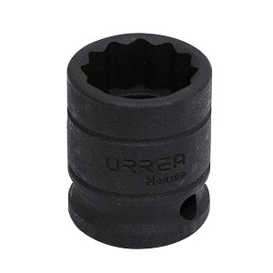 URREA 1/2" Drive Black Standard Impact Socket, 12 Point 7/" 