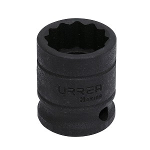 URREA 1/2" Drive Black Standard Impact Socket, 12 Point 1-3/16" 