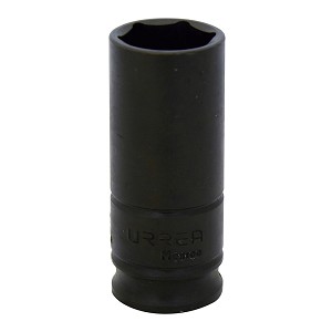 URREA 3/8" Drive Black Deep Impact Socket, 6 Point 1/2" 