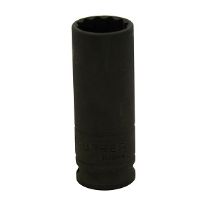 URREA 3/8" Drive Black Deep Impact Socket, 12 Point 5/8" 