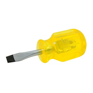 URREA Amber Stubby Screwdriver Slotted 3-17/32" Long. MAIN 
