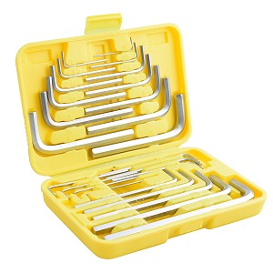 Surtek Combined He- Key Allen Wrench, set, 25 L-shaped pieces in casing 