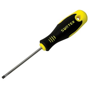 Surtek Bimaterial Mini Screwdriver Round Shank Cabinet Tip 1 8 1 
