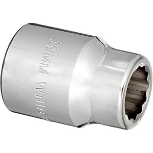 Williams 3/4" Drive Chrome Shallow Socket, 12-Point Metric 19 mm. MAIN 