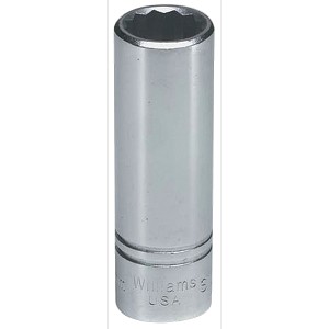 Williams 1/2" Drive Deep Chrome Socket, 12-Point Metric 15 mm MAIN 