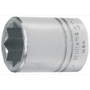 Williams 1/2" Drive Chrome Shallow Socket, 8-Point SAE 3/4" MAIN 