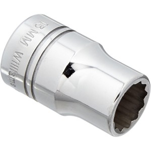 Williams 1/2" Drive Chrome Shallow Socket, 12-Point Metric 12 mm MAIN 