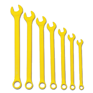 Williams Supercombo Comb Wrench Set, High Visibility Yellow 7 Piece 3/8" To 3/4" MAIN 