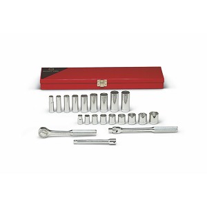 Wright Tool 3/8" Drive 21 Piece Standard and Deep Socket Set 6-Point. MAIN 