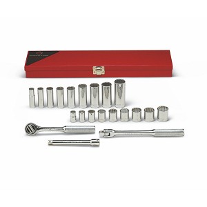 Wright Tool 3/8" Drive 21 Piece Standard and Deep Socket Set 12-Point. MAIN 