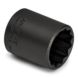 Wright Tool 1/2" Drive Black Finish Standard Socket, 12 Point SAE 11/16" 