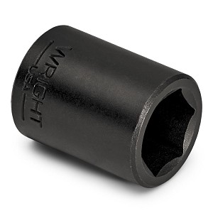 Wright Tool 3/8" Drive Standard Impact Socket, 6 Point SAE 3/8" 