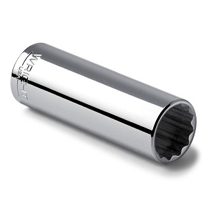 Wright Tool 1/2" Drive Chrome Deep Socket, 12 Point Metric 9 mm 